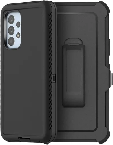Vista 8 de AICase Funda para Galaxy A53 5G, resistente protección contra caídas, cuerpo completo, resistente a los golpes, a prueba de polvo, militar Negro