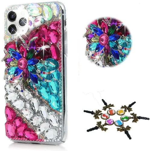 Vista 16 de Sparkle - Funda compatible con Samsung Galaxy A10e, elegante funda 3D hecha a mano con diseño de diamantes de imitación, diseño de diamantes
