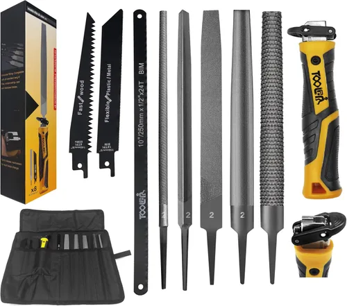 Vista 9 de TOOLAN: Juego de sierra manual de artesanía de 10 en 1 y lima. Kit de sierra mini de corte manual y lima para manualidades, modelado, plástico