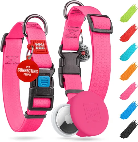 Vista 37 de WAUDOG Collar de perro impermeable – Collar ajustable para perros grandes, pequeños y medianos – Collares resistentes con cierre de metal duradero