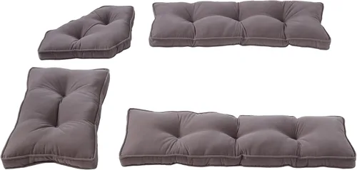 Vista 8 de Greendale Home Fashions Hyatt Kitchen Nook - Juego de cojines surtidos de 4 piezas, color moca
