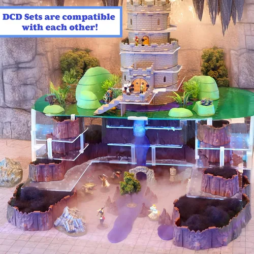 Vista 8 de Dirt Cheap Dungeons Baron Castle Set – Kit modular de 451 piezas de mega-fortaleza – 53 pies de paredes lineales para cuadrícula de 1 pulgada TTRPG