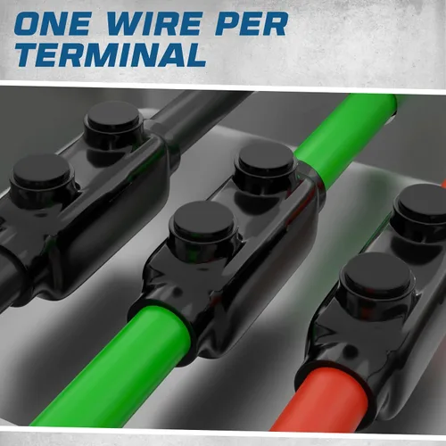Vista 4 de Conector de cable eléctrico en línea para elevador, empalme negro aislado, 250–6 AWG, tornillo hexagonal de 5/16 ″, inhibidor de óxido