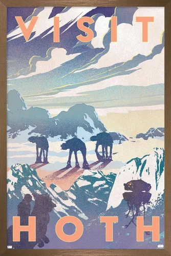 Vista 18 de Trends International Star Wars: Hoth - Póster de pared Visit Hoth, 14.725 x 22.375 pulgadas, versión enmarcada de madera de granero
