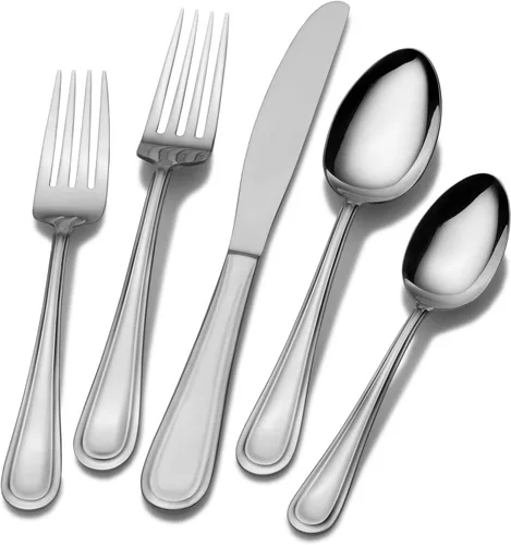 Vista 3 de International Silver Felice - Juego de cubiertos de acero inoxidable, 20 piezas, servicio para 4