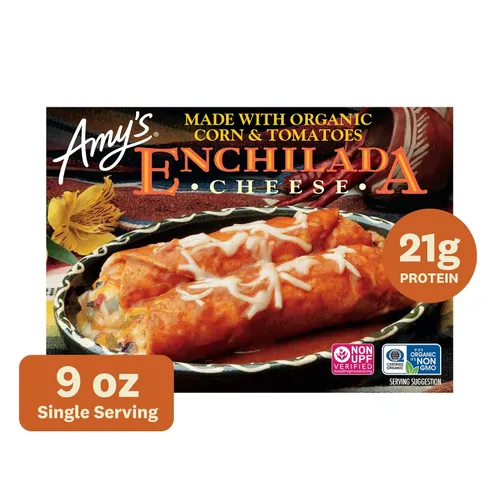 Vista 4 de Amy's - Enchilada con queso, sin gluten, 9 onzas, plato completo congelado