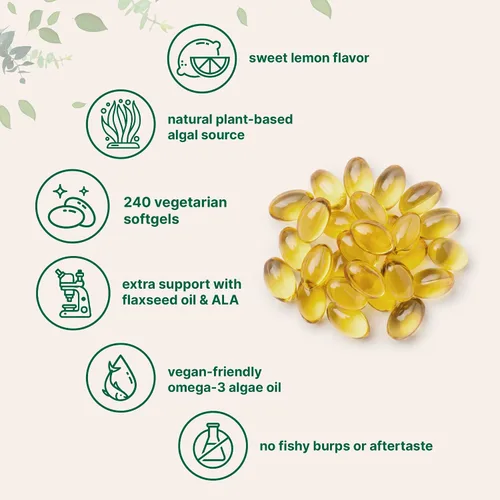 Vista 7 de Micro Ingredients Complejo de colágeno múltiple y suplemento de aceite de algas vegano Omega 3, paquete de 2 unidades Péptidos de colágeno