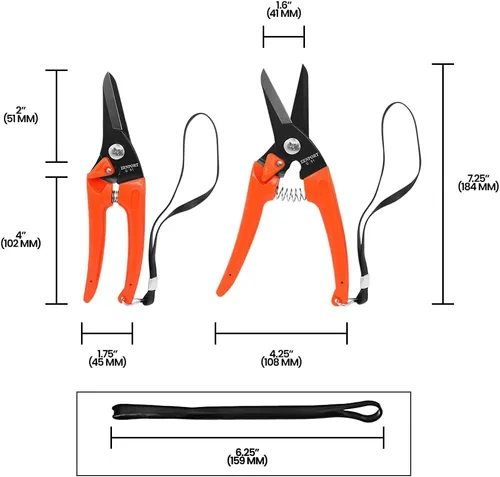 Vista 6 de Zenport Q91 Ultra Twig and Hoof - Tijeras para recortar pezuñas, 7.25 pulgadas, color naranja