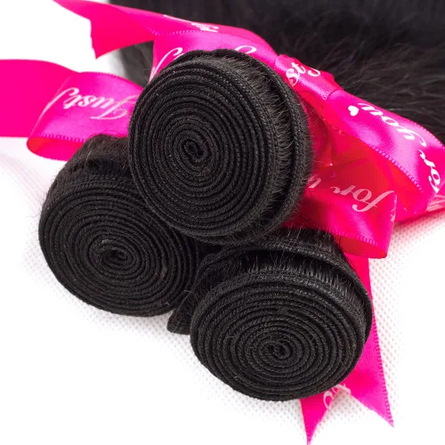 Vista 3 de Subella 3 manojos de cabello humano brasileño lacio, grado 10A, virgen, sin procesar, color negro natural (8, 10, 12 pulgadas)