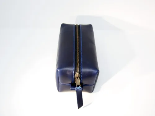 Vista 3 de Kit Dopp de piel auténtica, bolsa de aseo portátil para hombre para artículos de afeitado y aseo, organizador de cosméticos de viaje, regalo
