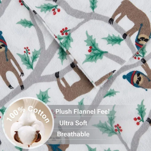 Vista 15 de Sleep Philosophy - True North - Juego de sábanas de franela, 100% de algodón, cómodo, bonito y muy suave, con bolsillo elástico que se adapta a