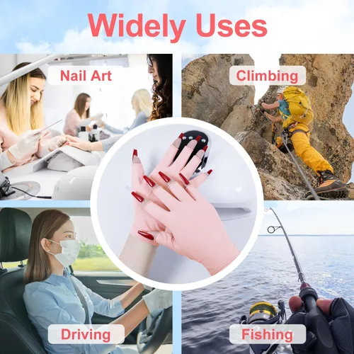 Vista 7 de NXJ INFILILA UV Gloves for Nails, Anti UV Light Gloves for Gel Nail Lamp, Professional UPF 99+ Protection for Women