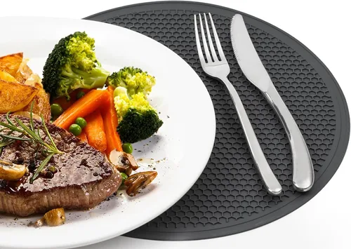 Vista 8 de 2 en 1, WENWELL - Cubierta antisalpicaduras para microondas para alimentos y esterilla, tapa de plato de cocina plegable con ventilación, se puede
