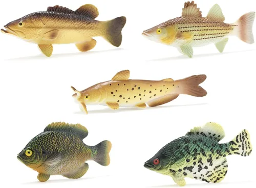 Vista 7 de Toy Fish Factory American Angler Collection - Juego de peces de juguete, figuras de peces de juguete, pez gato de lobina grande, juguete educativo