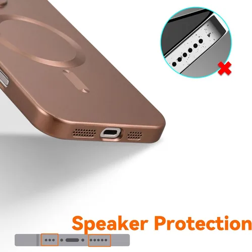 Vista 5 de Funda magnética para iPhone 11, suave y delgada, antihuellas, con protección de cámara, compatible con MagSafe, titanio desierto