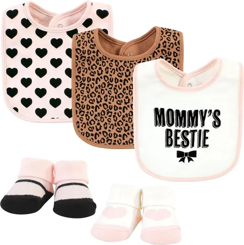 Vista 192 de Hudson Baby Conjunto de babero y calcetines unisex de algodón para bebé