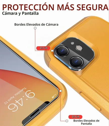 Vista 3 de Diverbox Funda para iPhone 11 [A prueba de golpes] [A prueba de caídas] [Protector de pantalla de vidrio templado], Funda de teléfono de protección