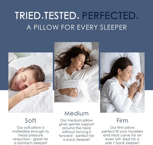 Vista 3 de Almohada de plumón 100% blanca canadiense, almohada de lujo para dormir de espalda, estómago y de lado, almohada de cama de 800 rellenos