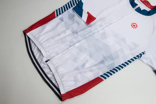 Vista 3 de GCRFL Conjunto de camiseta de ciclismo para hombre, pantalones cortos para bicicleta de carretera, mangas de jersey con cremallera, pantalones