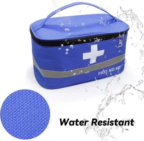 Vista 4 de Faylapa Bolsa vacía de primeros auxilios, 10.2 x 5.5 x 5.5 pulgadas, bolsa portátil de almacenamiento médico de primeros auxilios para exteriores