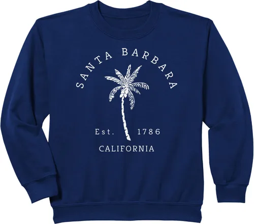 Vista 10 de Retro Cool Vintage Santa Barbara Beach California Palm Tree Sudadera, Negro, S