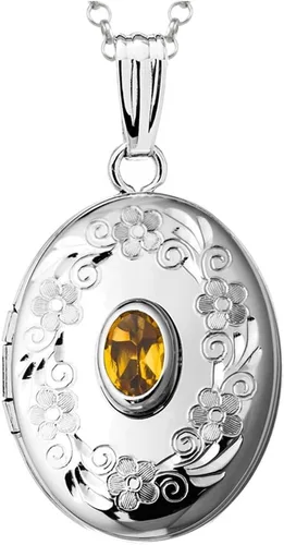 Vista 13 de FJC Finejewelers Sterling Silver Birthstone Locket Pendant Necklace Aguamarina (Aquamarine)