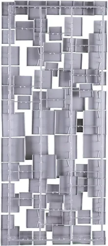Vista 5 de SEI Furniture Wavson - Escultura de pared, diseño geométrico 3D, arte de pared de montaje único, plateado, 47.00 x 2.25 pulgadas