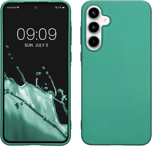 Vista 92 de kwmobile Funda compatible con Samsung Galaxy A12 - Funda protectora de silicona TPU suave y delgada - Azul Báltico