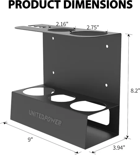 Vista 2 de UNITEDPOWER Soporte para pistola de grasa, estante de almacenamiento de pistola de grasa de montaje en pared, organizador para taller, tienda