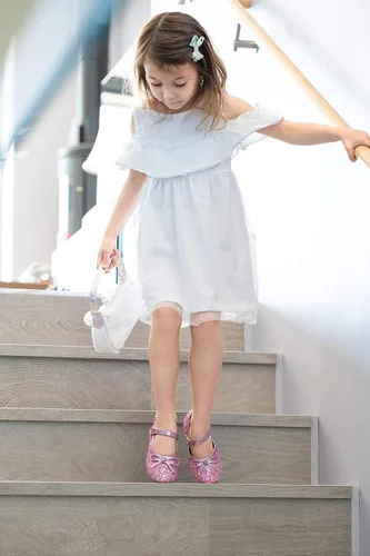 Vista 5 de Otter MOMO Zapatos planos de bailarina para niña, con lazo decorativo, ideales para llevar con vestido y combinan bien con flores, para escuela