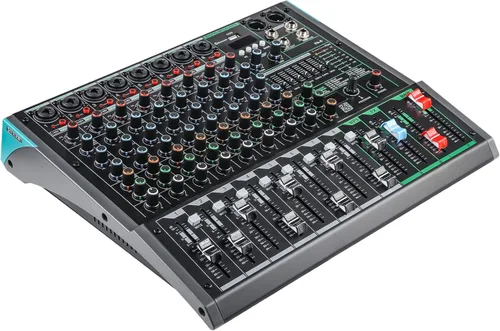 Vista 6 de Mezclador de DJ de 8 canales, mesa de DJ para sistemas de escenario PA con 99 tipos de efectos digitales DPS, efecto eco+retardo, entrada