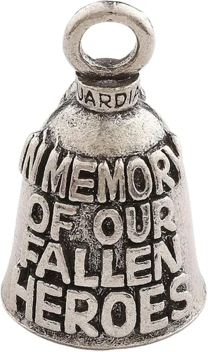 Vista 20 de Guardian Bell Campana patriótica de buena suerte con llavero y bolsa de regalo de terciopelo negro Campana de motocicleta Peltre sin plomo
