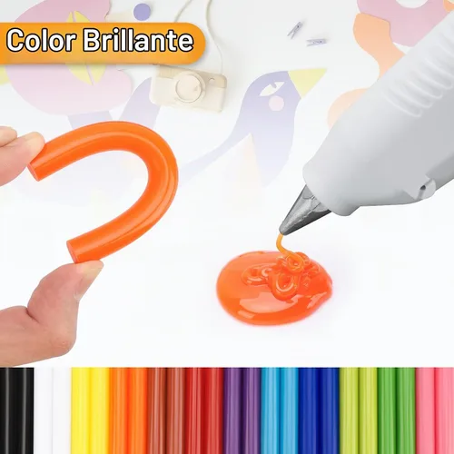 Vista 3 de Manarty Barras de pegamento caliente de colores tamaño completo, 48 unidades de 0.43 pulgadas de diámetro x 4 pulgadas de largo, 12 barras