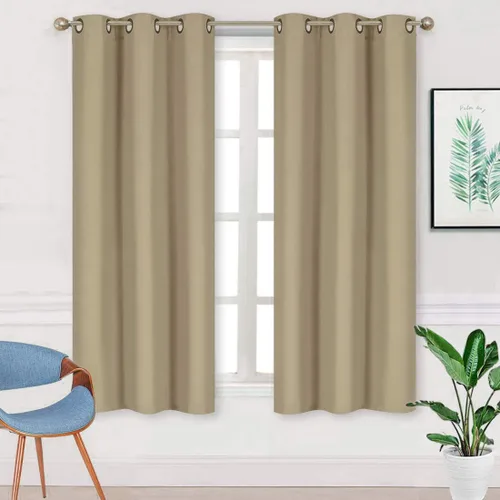 Vista 6 de Better Home Style 2 paneles de cortinas aisladas para cualquier ventana con ojales y ojales 100% opacos, color liso, 2 paneles de 36 pulgadas