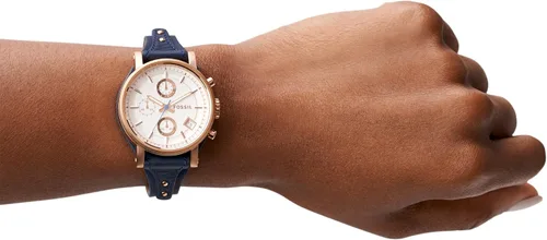 Vista 5 de Fossil Reloj de mujer original Boyfriend con cronógrafo y brazalete de cuero genuino