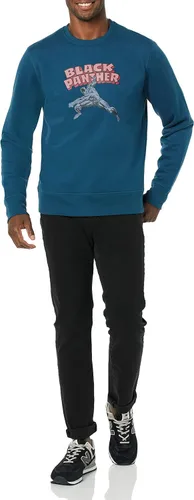Vista 3 de Amazon Essentials Disney Marvel Star Wars Sudadera de forro polar con cuello redondo para hombre Marvel Black Panther