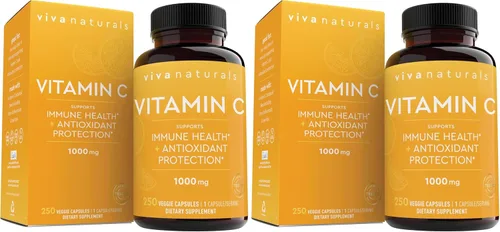 Vista 9 de Vitamina C Viva Naturals Premium Non-GMO con Bioflavonoides y escaramujos, 0.03527 oz, 250 cápsulas vegetales.