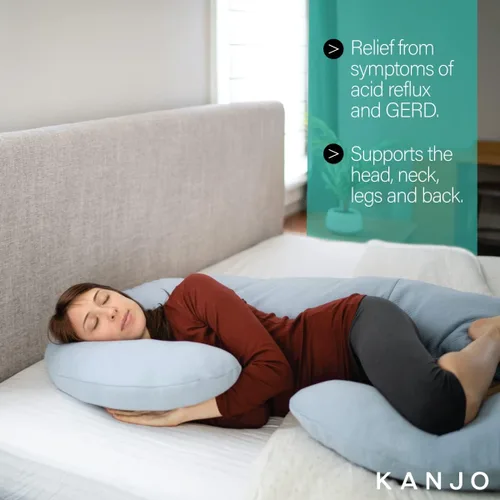 Vista 3 de Kanjo Almohada de embarazo, almohada de cuerpo completo de maternidad en forma de C para dormir y reflujo ácido
