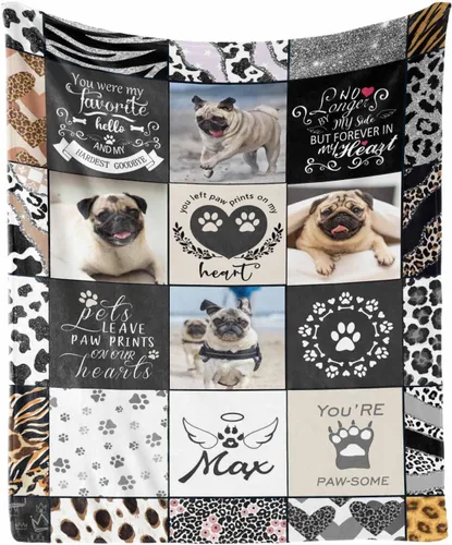 Vista 18 de in Loving Memory of Dog - Manta de memoria personalizada de collage de fotos de mascotas, manta suave y manta de 30 x 40 pulgadas, regalo