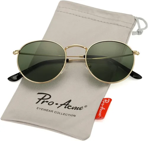 Vista 6 de Pro Acme Gafas de sol polarizadas de metal redondas pequeñas para mujer, estilo retro