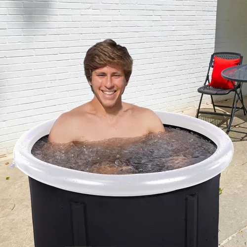 Vista 3 de Bañera de hielo grande para atletas, bañera portátil independiente para adultos, bañera de terapia de agua fría para recuperación, bañera