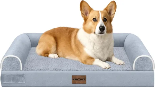 Vista 105 de NANUYA - Cama ortopédica para perros de tamaño mediano/grande, lavable: Camas con almohada para perros de tamaño mediano/grande, sofá de espuma