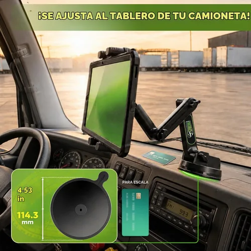 Vista 6 de Truckules - Soporte para tablet de camión + almohadilla para tablero, soporte para iPad de 16.7 pulgadas de largo, comercial