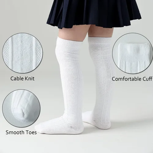 Vista 42 de EPEIUS Calcetines altos hasta la rodilla para bebés y niños pequeños (paquete de 3/5)