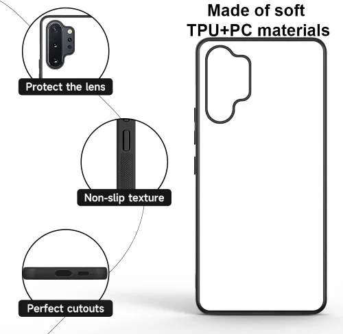 Vista 2 de Funda de 5 piezas compatible con Samsung Galaxy Note 10 Plus sublimación en blanco imprimible DIY con TPU suave antideslizante + funda protectora