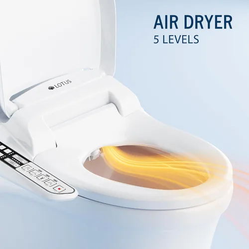 Vista 9 de Lotus Hygiene Systems ATS-500. Asiento para inodoro con tapa inteligente, climatizada con temperatura regulable. Color blanco.