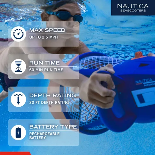 Vista 3 de Nautica Navigator and Skipper Underwater Seascooters, Designed for Younger Recreational Divers and Snorkelers