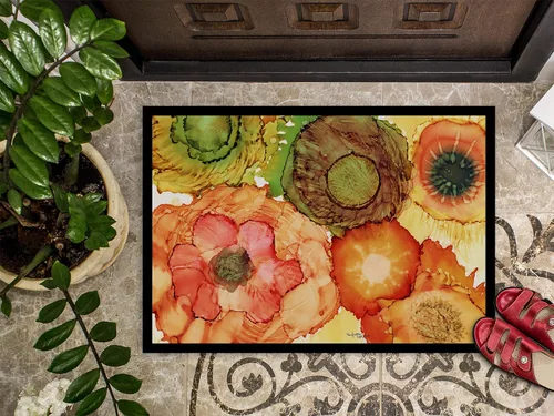 Vista 3 de Caroline's Treasures 8970MAT - Tapete de bienvenida abstracto con flores y flores, para interiores o exteriores, tapete de bienvenida de 18 x 27