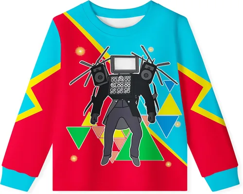 Vista 3 de Skib-di - Conjunto de pantalón para niños, Titan Speakerman TV, hombre, jugador, manga larga, camarógrafo, ropa de 2 piezas, talla 5-12 años