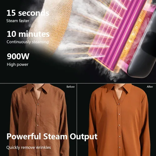 Vista 3 de Nesugar Vaporizador para ropa, vaporizador portátil de moda para ropa, 0.8 libras ligeramente, calentamiento rápido de 15 segundos, 10 minutos